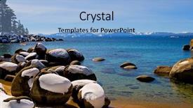  Presentation with tahoe - Slides consisting of lake tahoe in winter background and a light blue colored foreground