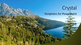  Presentation with tahoe - Presentation theme featuring lake tahoe landscape in california background and a light blue colored foreground