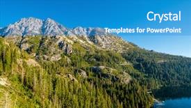  Presentation with tahoe - PPT theme featuring lake tahoe landscape in california background and a teal colored foreground