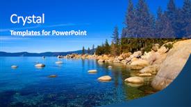  Presentation with tahoe - Colorful presentation enhanced with lake tahoe backdrop and a cobalt blue colored foreground