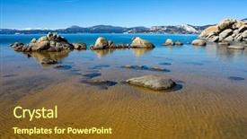  Presentation with tahoe - PPT theme with lake tahoe background and a tawny brown colored foreground