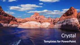 Presentation with powell river - Amazing PPT theme having lake the lake powell backdrop and a navy blue colored foreground