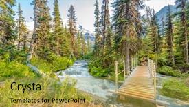  Presentation with british columbia - Slide deck enhanced with lake trail in british columbia background and a gold colored foreground