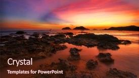  Presentation with nature sunset of colors - Slide deck featuring lake vacation - tropical colorful sunset thailand background and a wine colored foreground