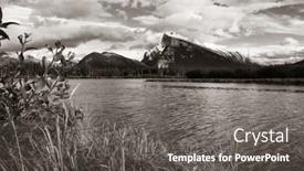  Presentation with banff national park - Audience pleasing PPT theme consisting of lake-vermilion-in-a-sunny backdrop and a gray colored foreground