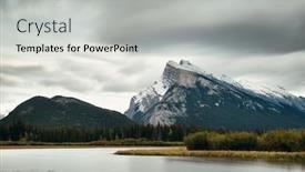  Presentation with banff national park - Slides enhanced with lake-vermilion-in-a-sunny background and a light gray colored foreground