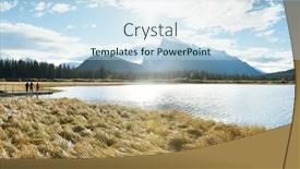  Presentation with banff national park - Audience pleasing presentation design consisting of lake-vermilion-in-a-sunny backdrop and a sky blue colored foreground