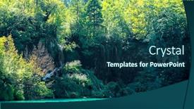  Presentation with croatia - Slides featuring lake view in plitvice lakes national park of croatia background and a navy blue colored foreground