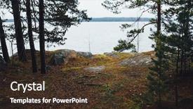  Presentation with forest - Slide deck enhanced with lake view through the forest background and a  colored foreground