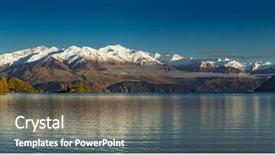  Presentation with new zealand - Amazing PPT theme having lake wanaka and buchanan peak backdrop and a gray colored foreground