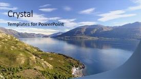  Presentation with new zealand - Presentation theme enhanced with lake wanaka new zealand background and a light blue colored foreground