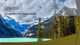  Presentation with forests - Cool new slides with lake-with-azure-water backdrop and a light blue colored foreground