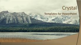  Presentation with banff national park - Slide set enhanced with lake with fog in banff background and a soft green colored foreground