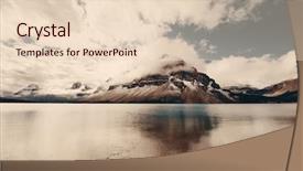  Presentation with banff national park - Presentation theme consisting of lake with fog in banff background and a lemonade colored foreground