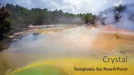  Presentation with hell - Presentation theme having lake-with-yellow-green background and a yellow colored foreground