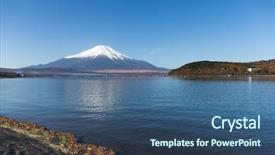  Presentation with mount fuji - Presentation theme enhanced with lake-yamanaka-and-mount-fuji background and a ocean colored foreground