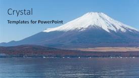  Presentation with mount fuji - Colorful slide set enhanced with lake-yamanaka-and-mount-fuji backdrop and a light blue colored foreground