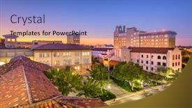  Presentation with florida - Theme having lakeland-florida-usa-downown-cityscape background and a teal colored foreground