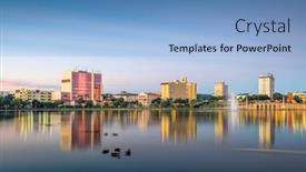  Presentation with florida - Cool new presentation theme with lakeland-florida-usa-downtown-cityscape backdrop and a light blue colored foreground