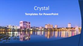  Presentation with florida - Audience pleasing PPT theme consisting of lakeland-florida-usa-downtown-cityscape backdrop and a cobalt blue colored foreground