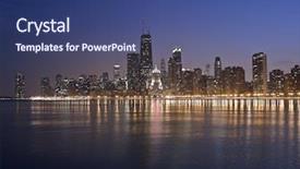  Presentation with chicago - PPT layouts featuring great lakes - chicago's dynamic waterfront in early background and a ocean colored foreground