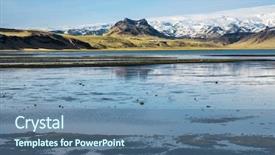  Presentation with snow covered trees and falling - Cool new presentation design with lakes and snow covered mountains backdrop and a  colored foreground