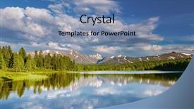  Presentation with blue mountain - Audience pleasing PPT layouts consisting of lakes blue - mountain lake at sunset backdrop and a teal colored foreground