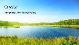  Presentation with mountain lake - Beautiful slides featuring lakes blue - north mountain lake backdrop and a light gray colored foreground