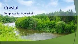  Presentation with cameroon river - Audience pleasing presentation theme consisting of lakes blue - river in summer backdrop and a  colored foreground