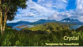  Presentation with bali - Audience pleasing PPT theme consisting of lakes buyan and tamblingan - bali backdrop and a tawny brown colored foreground