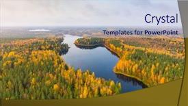  Presentation with forest marsh - Beautiful PPT theme featuring lakes in natural reserve sin backdrop and a sky blue colored foreground