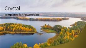  Presentation with forest - Colorful theme enhanced with lakes in natural reserve sin backdrop and a lemonade colored foreground