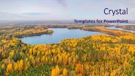  Presentation with forest - Presentation theme having lakes in natural reserve sin background and a  colored foreground
