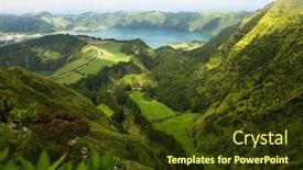  Presentation with island - PPT theme enhanced with lakes-in-sete-cidades background and a tawny brown colored foreground