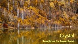  Presentation with reflecting - Colorful PPT layouts enhanced with lakes rivers - colorful autumn trees reflecting backdrop and a tawny brown colored foreground