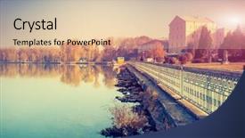  Presentation with lake - Presentation theme enhanced with lakes rivers - fantastic sunny day background and a  colored foreground