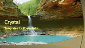  Presentation with waterfall - Cool new presentation theme with lakes rivers - lake and waterfall backdrop and a tawny brown colored foreground