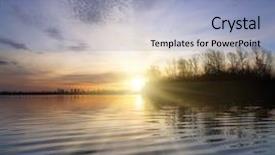  Presentation with ripple - Colorful theme enhanced with lakes rivers - river landscape with sunset backdrop and a light blue colored foreground