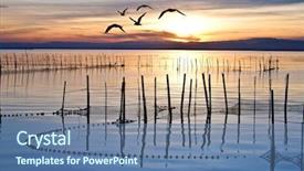  Presentation with orange - Presentation theme with lakes rivers - when the water turns orange background and a ocean colored foreground