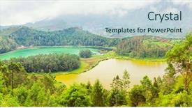  Presentation with ecology saline lakes - Slides consisting of lakes telaga warna and cisaat background and a  colored foreground