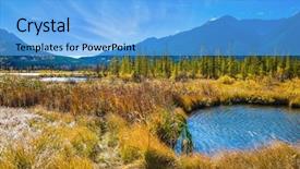  Presentation with rocky mountains - Cool new slides with lakes vermilion concept of ecotourism backdrop and a light blue colored foreground