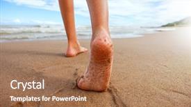  Presentation with baby s foot feet - Colorful slide deck enhanced with lakeshore - closeup of a person's feet backdrop and a coral colored foreground