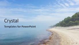  Presentation with misty - Slides consisting of lakeshore - lake michigan beach background and a light blue colored foreground
