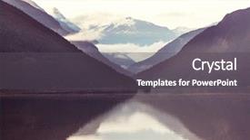  Presentation with mountain water - Theme consisting of lakeshore - serene scene by the mountain background and a  colored foreground