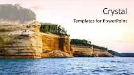  Presentation with rocks - PPT layouts having lakeshore on upper peninsula michigan background and a cream colored foreground