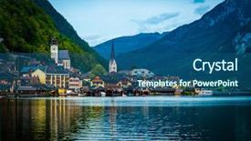  Presentation with amazing race - Slides enhanced with lakeside - amazing scenery of austrian town background and a ocean colored foreground