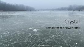  Presentation with skating - Cool new presentation theme with lakeside - frozen lake with people skating backdrop and a light gray colored foreground
