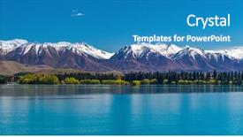  Presentation with new zealand silver fern black - PPT layouts with lakeside - lake ruataniwha new zealand south background and a teal colored foreground