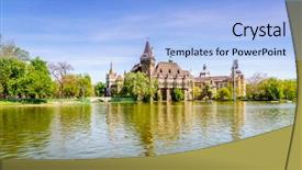  Presentation with budapest - Cool new presentation theme with lakeside view of vajdahunyad castle backdrop and a light blue colored foreground