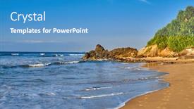  Presentation with sri lanka - Slide deck enhanced with lakshawaththa-beach-near-matara-southern background and a teal colored foreground